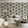 Dancing Wings, Black & White Mural Wallpaper - room preview 03