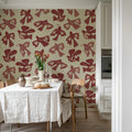 Dancing Wings, Red Mural Wallpaper - room preview 03