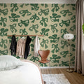 Dancing Wings, Green Mural Wallpaper - room preview 03