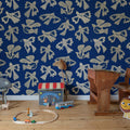 Dancing Wings, Blue Mural Wallpaper - room preview 03