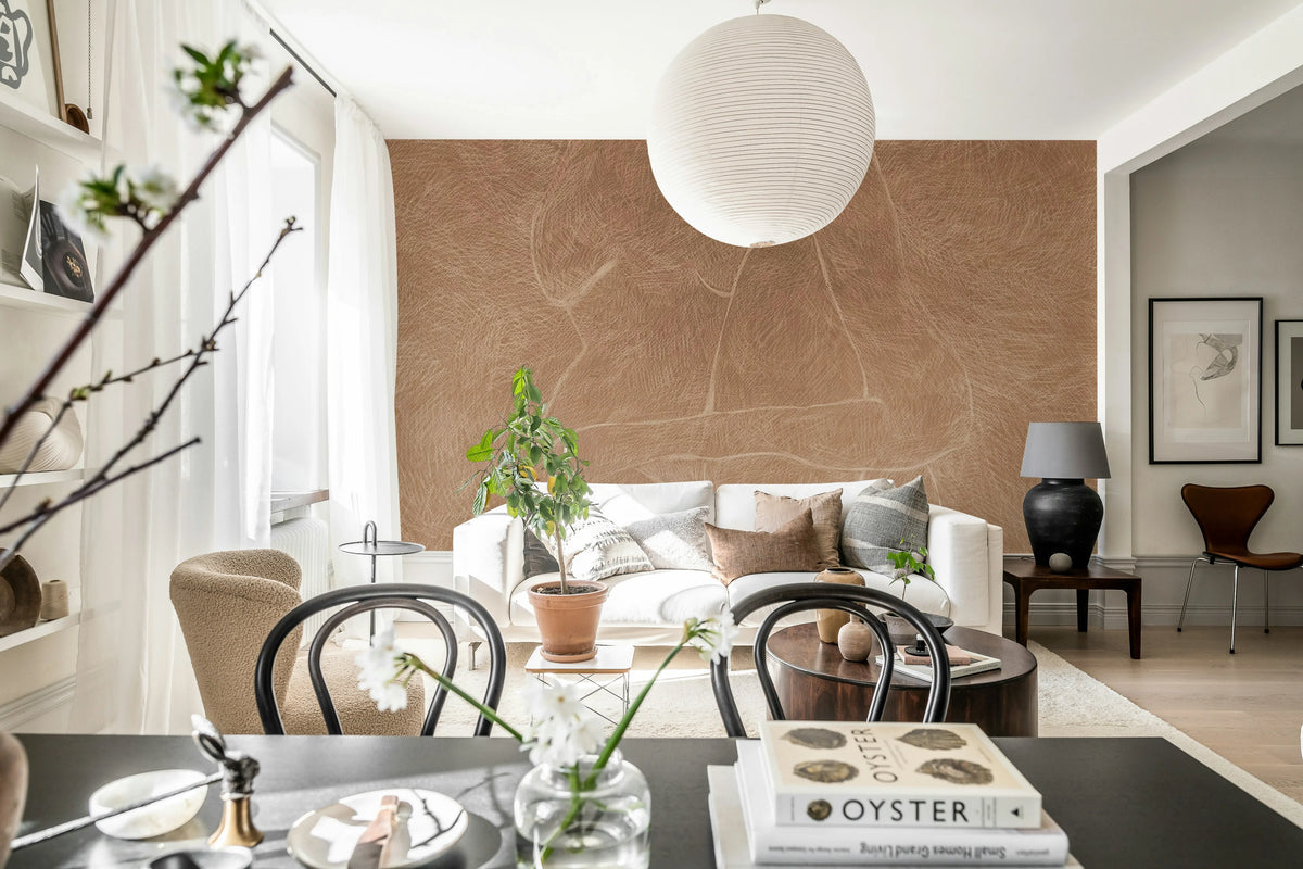 Subtle Figure, Rust Mural Wallpaper - room preview 03