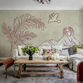 Antiquity, Red Mural Wallpaper - room preview 03
