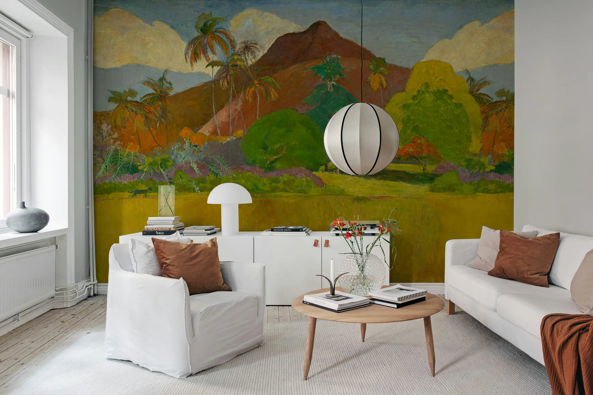 Tahitian Landscape Repeatable Mural Wallpaper - room preview 03
