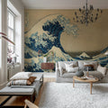 Under the Wave off Kanagawa by Hokusai Mural Wallpaper - room preview 03