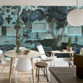 The Large Tree, Blue Mural Wallpaper - room preview 03