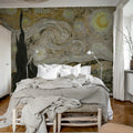 Starry Night, Brown Mural Wallpaper - room preview 03