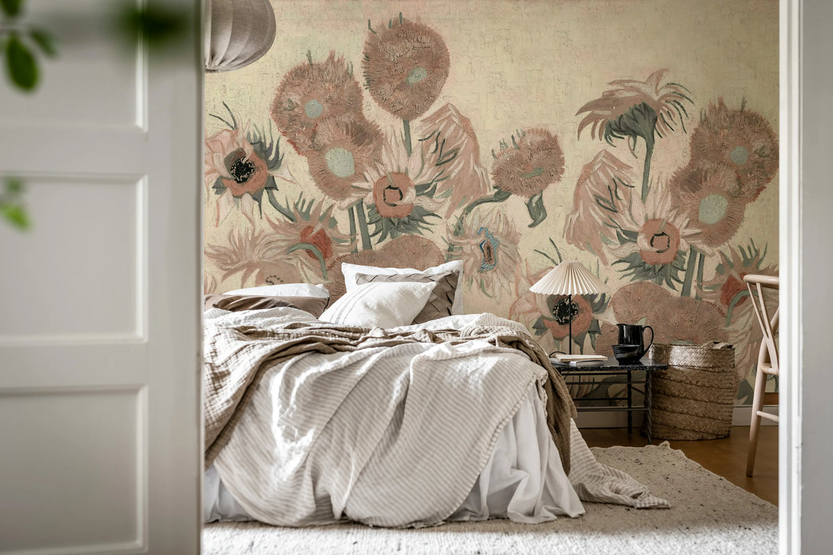 Sunflowers Repeatable, Soft Mural Wallpaper - room preview 03