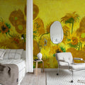 Sunflowers Repeatable, Yellow Mural Wallpaper - room preview 03