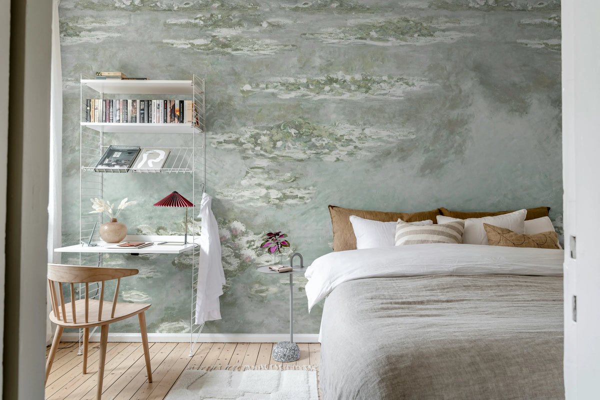 Water Lilies Monet, Soft Mural Wallpaper - room preview 03