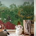 Tropical Forest With Monkeys by Rousseau Mural Wallpaper - room preview 03