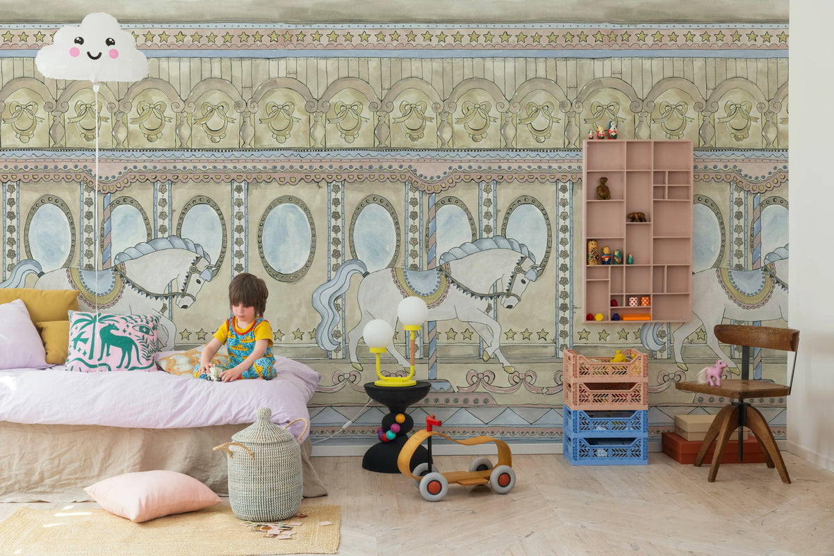 Merry go Around, Pastel Mural Wallpaper - room preview 03