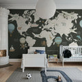 Playful World, Dark Blue Mural Wallpaper - room preview 03