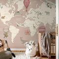 Playful World, Light Pink Mural Wallpaper - room preview 03