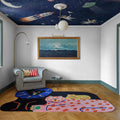 Space Cats, Dark Blue Mural Wallpaper - room preview 03