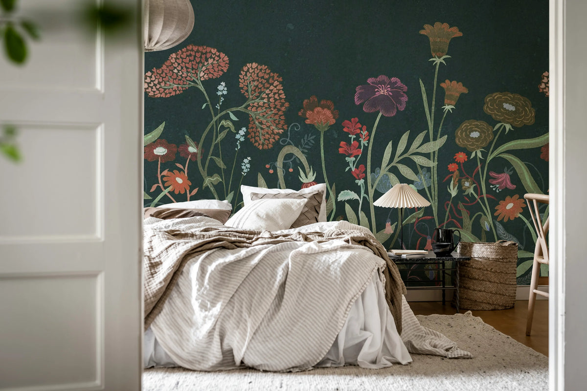 Summerfield, Dark Green Mural Wallpaper - room preview 03