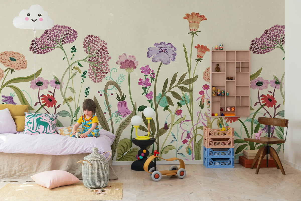 Summerfield, Beige Mural Wallpaper - room preview 03