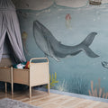 Under the Sea, Blue Mural Wallpaper - room preview 03