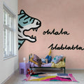 Cat Talk, Pink Mural Wallpaper - room preview 03