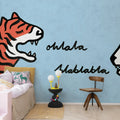 Cat Talk, Light Blue Mural Wallpaper - room preview 03