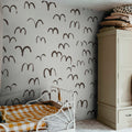 Bird, Brown Mural Wallpaper - room preview 03
