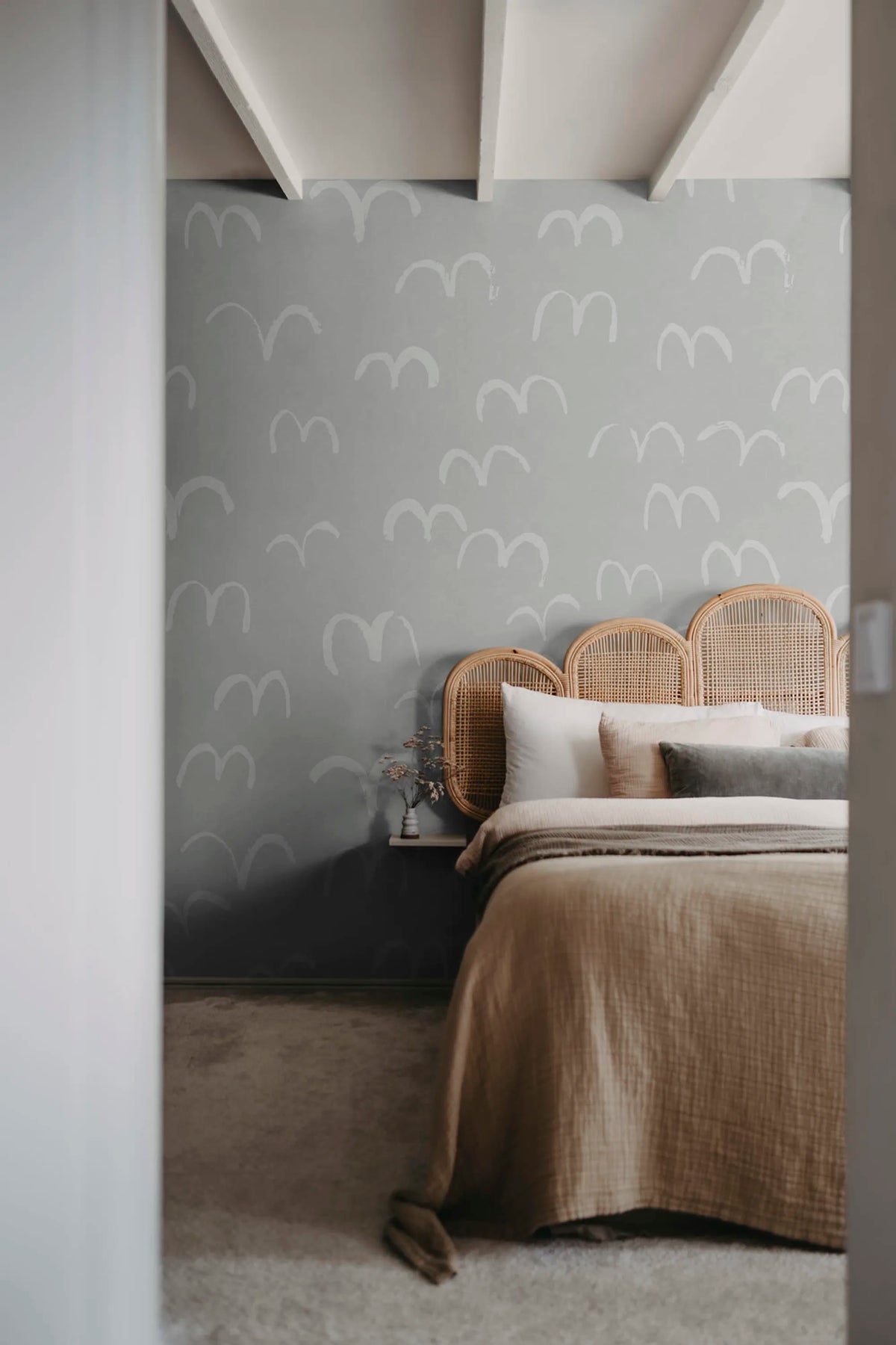 Bird, Gray Mural Wallpaper - room preview 03