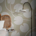 Water Lilies, Beige Mural Wallpaper - room preview 03