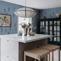 Tall, Blue Mural Wallpaper - room preview 03
