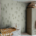 Tall, Lightgreen Mural Wallpaper - room preview 03