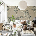 Quirky Tigers, Beige Mural Wallpaper - room preview 03