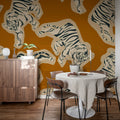 Quirky Tigers, Rust Mural Wallpaper - room preview 03