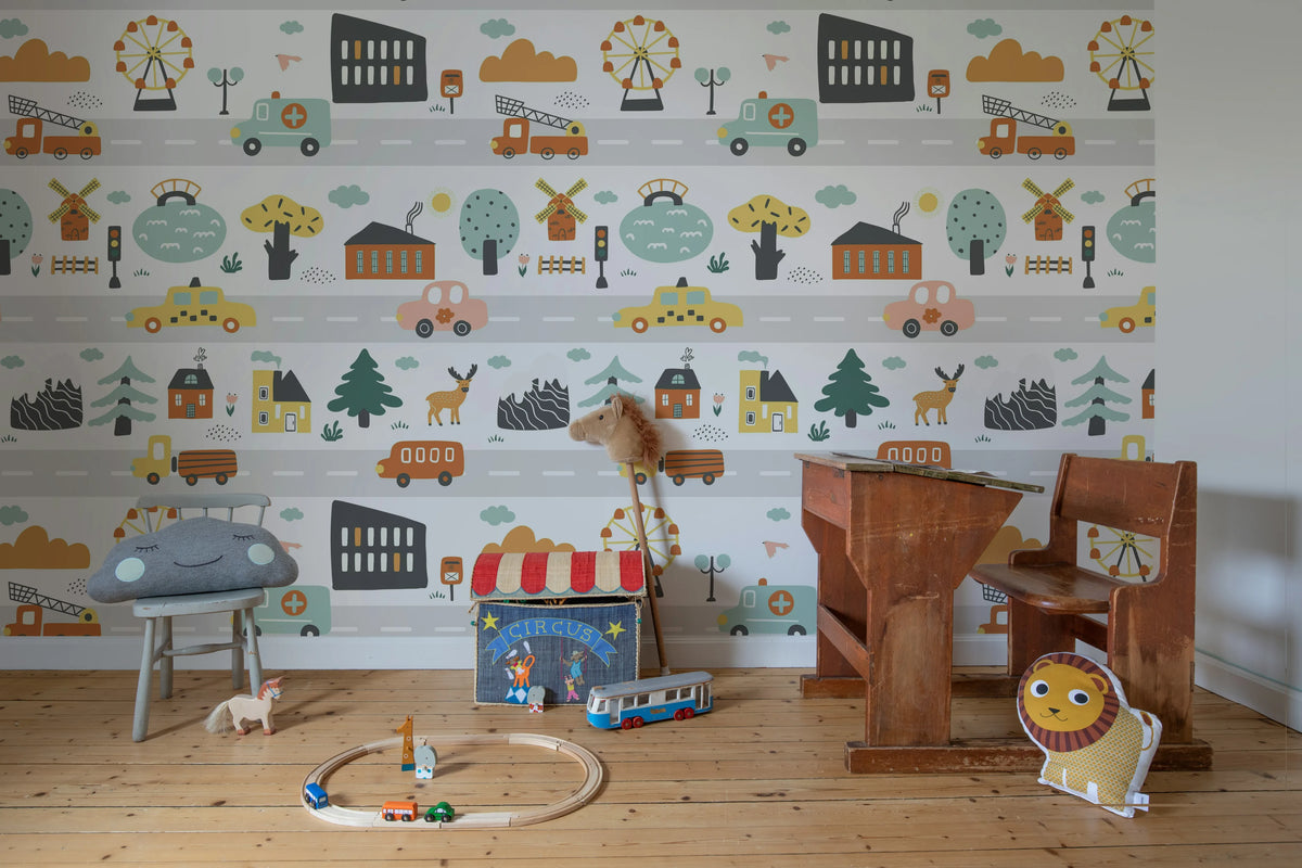 Roadmap, Pastel Mural Wallpaper - room preview 03