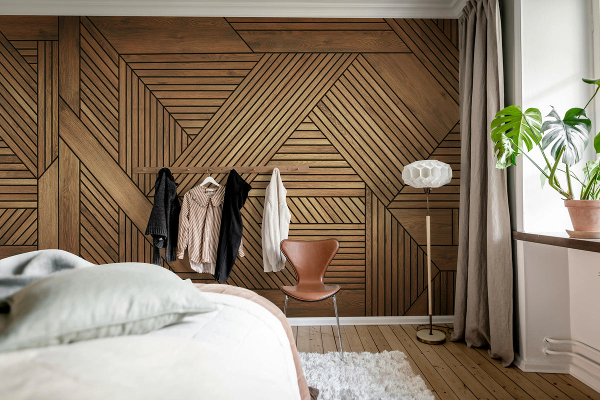 Wooden Art Bold, Teak Mural Wallpaper - room preview 03