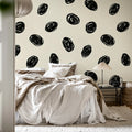 Doodle Dots, Black Mural Wallpaper - room preview 03
