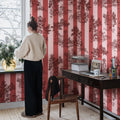 Happy Toile, Raspberry Mural Wallpaper - room preview 03