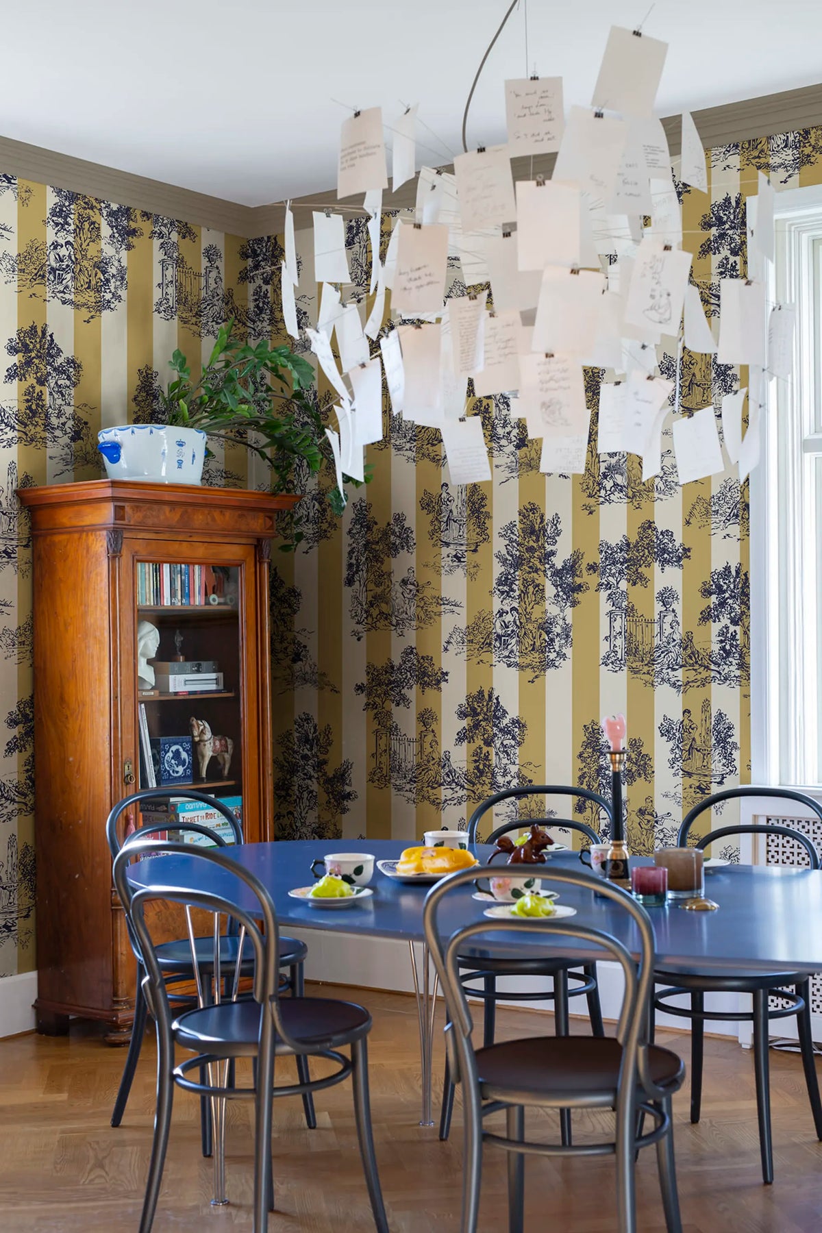 Happy Toile, Mustard Mural Wallpaper - room preview 03
