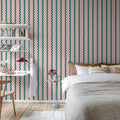 Wobbly Stripe, Pink Mural Wallpaper - room preview 03