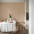 Wobbly Stripe, Red Mural Wallpaper - room preview 03