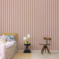 Wobbly Stripe, Soft Pink Mural Wallpaper - room preview 03
