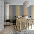 Wobbly Stripe, Blue Mural Wallpaper - room preview 03