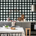Painted Square, Black & White Mural Wallpaper - room preview 03
