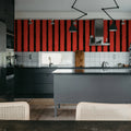 Painted Stripes, Red Mural Wallpaper - room preview 03