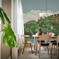 Castle By The Lake, Green Mural Wallpaper - room preview 03