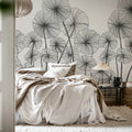 Waterlily Forest, Black & White Mural Wallpaper - room preview 03