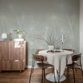 Waterlily Forest, Beige Mural Wallpaper - room preview 03