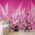 Sci-Fi Town, Pink Mural Wallpaper - room preview 03