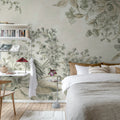 Bold Floral, Beige Mural Wallpaper - room preview 03