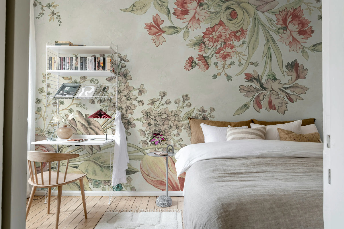 Bold Floral, Pink Mural Wallpaper - room preview 03