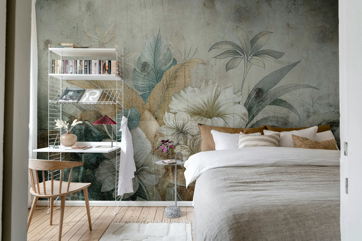 Vintage Garland, Rust Mural Wallpaper - room preview 03