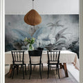 Vintage Garland, Blue Mural Wallpaper - room preview 03