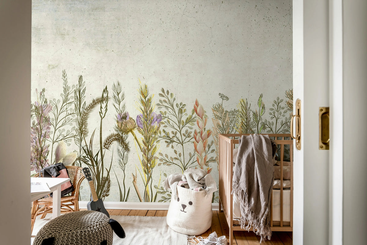 Concrete Meadow, Pastel Mural Wallpaper - room preview 03